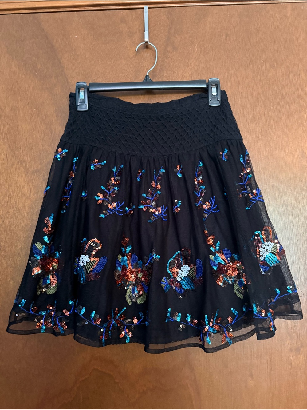 Anthropologie Sequined Tulle Miniskirt XS